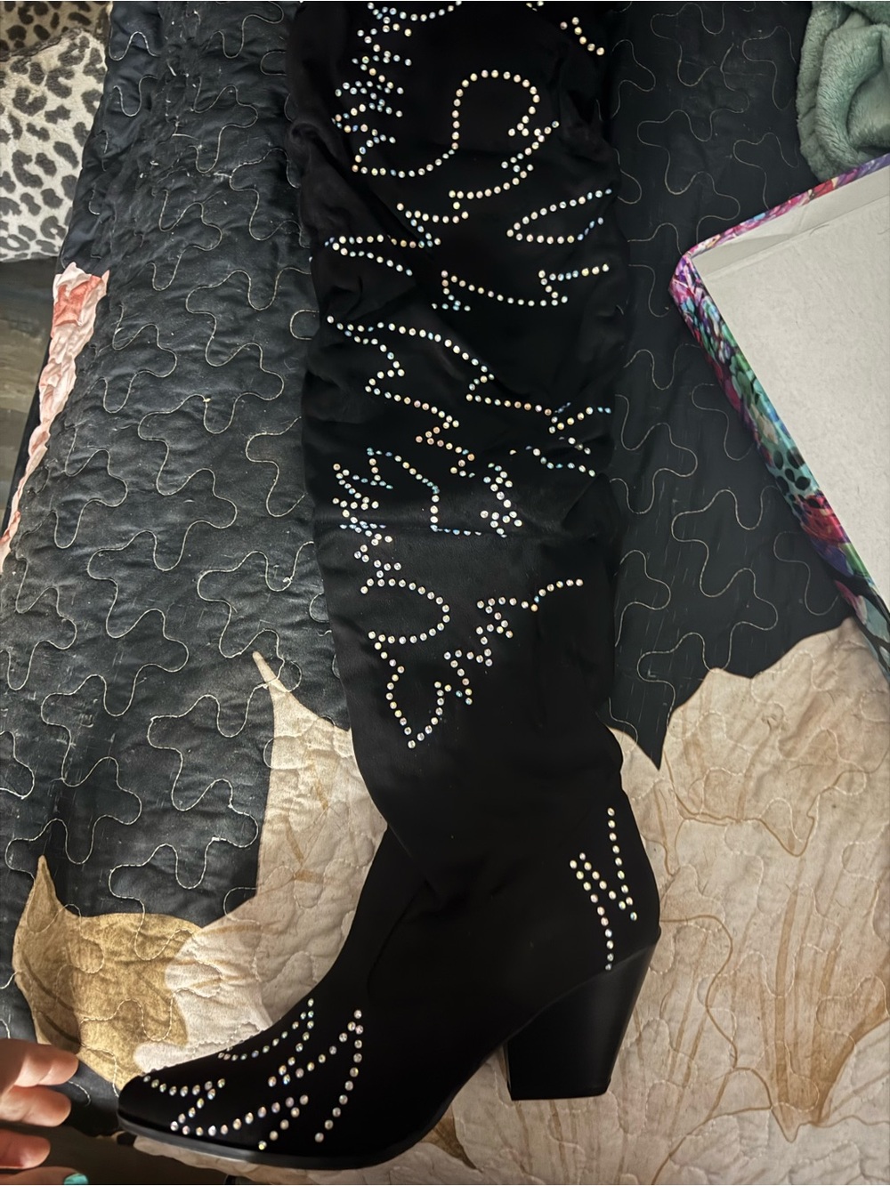 Brand new Cape Robbin Black Over-the-Knee Boots with Silver Studs